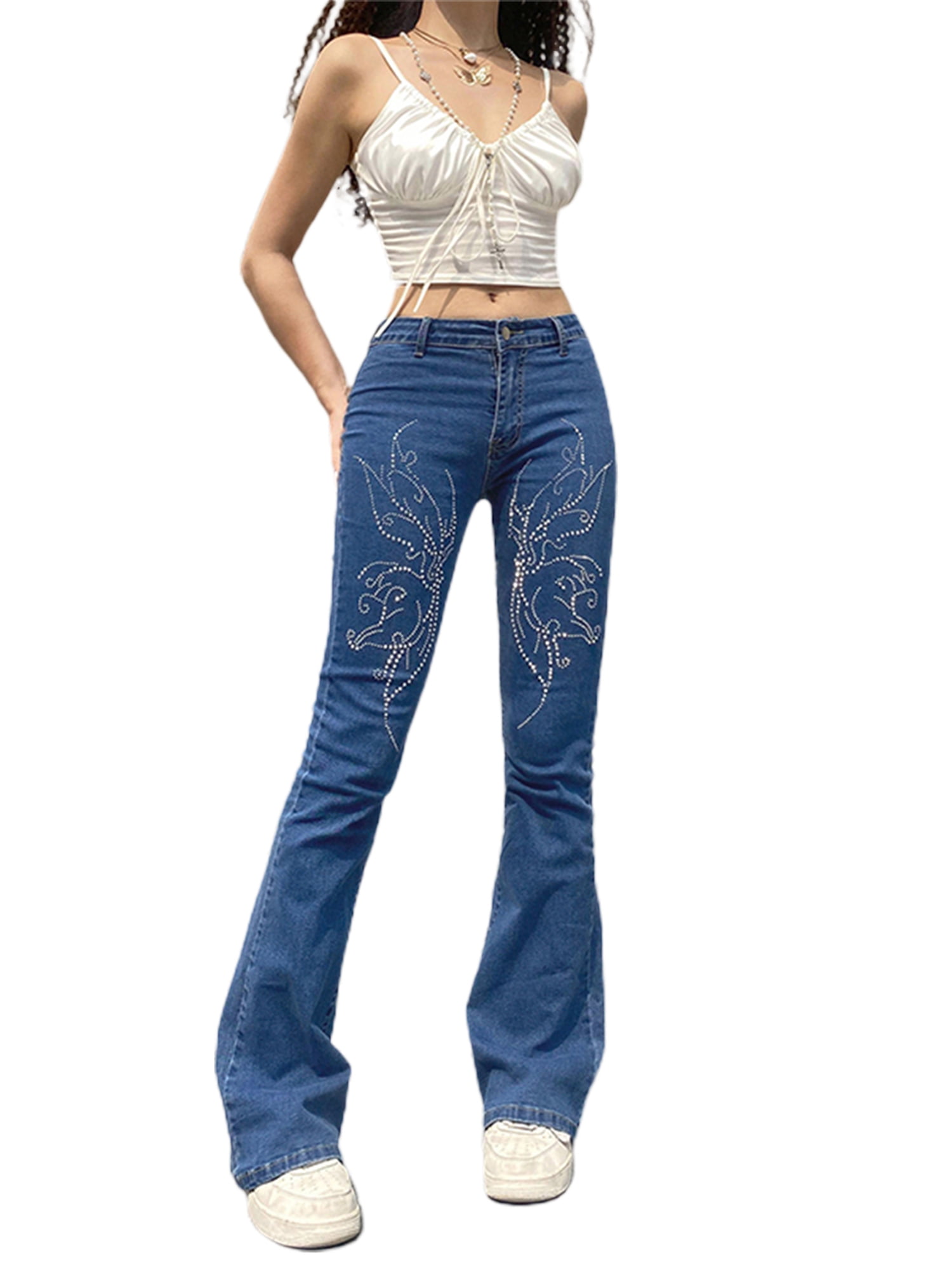 Womens High Waist Pants Punk Indie 