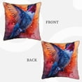 thumbnail image 3 of Fotbe Vibrant Hummingbird Watercolor Art Pattern Velvet Decorative Throw Pillow Covers with Elegant Piping, Soft Plush Cushion Cover for Sofa, Bed, Car, Office-18"x18", 3 of 8