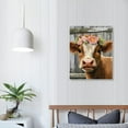 thumbnail image 3 of COMIO Country Bathroom Cow Canvas Wall Art Farmhouse Animal Pictures Wall Decor for Bedroom Framed Modern Artwork for Office Rustic Retro Home Decoration, 3 of 4