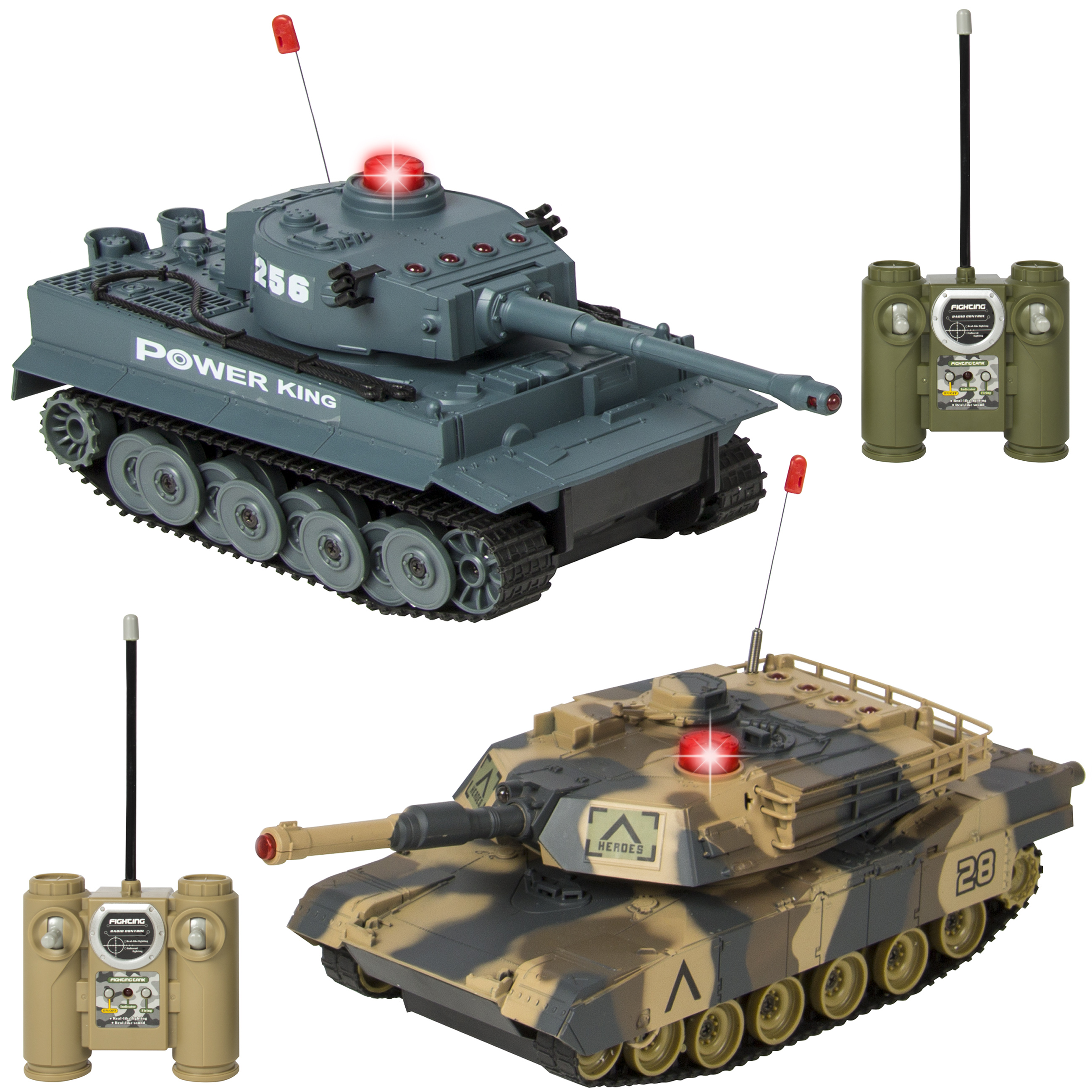 Click N Play Rc Battle Tank Infrared Full Size 15 Tanks With Led Indicators Radio Control Control Line Fzgil Rc Model Vehicles Kits
