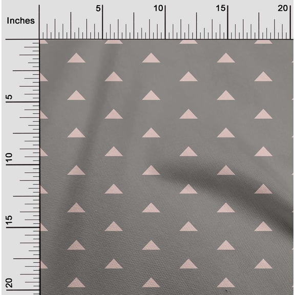 oneOone Viscose Chiffon Light Gray Fabric Triangle Geometric Fabric For Sewing Printed Craft Fabric By The Yard 42 Inch Wide