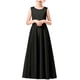 thumbnail image 1 of Vestido sin mangas de cuello redondo para niñas, color sólido, para cultivar la moral, informal, para fiestas, de poliéster., 1 of 4