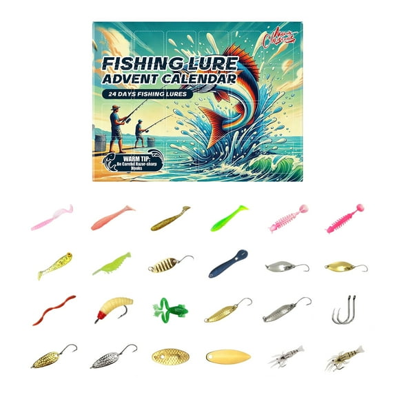 2025 Ice Fishing Advent Calendar 24 Day Countdown Surprise Set for Adult Men and Fathers