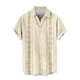 thumbnail image 5 of Blusa y camisa de manga corta con cuello vuelto Camisa casual para hombre Camisa de bolos vintage de manga corta Camisas de verano de playa cubana Camisa con botones Blusa para hombre Poliéster, 5 of 6