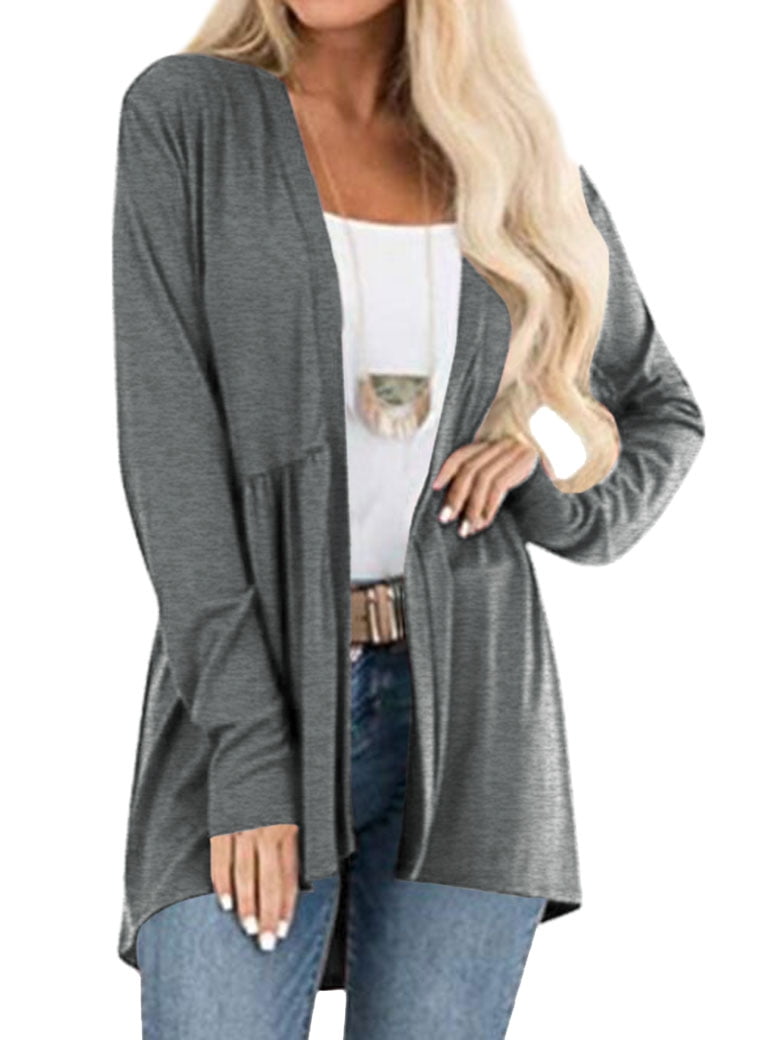 mens irregular solid color breathable trending long sleeve cardigans