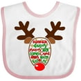 thumbnail image 3 of Inktastic Christmas Reindeer Face with Names and Red Nose Boys or Girls Baby Bib, 3 of 4