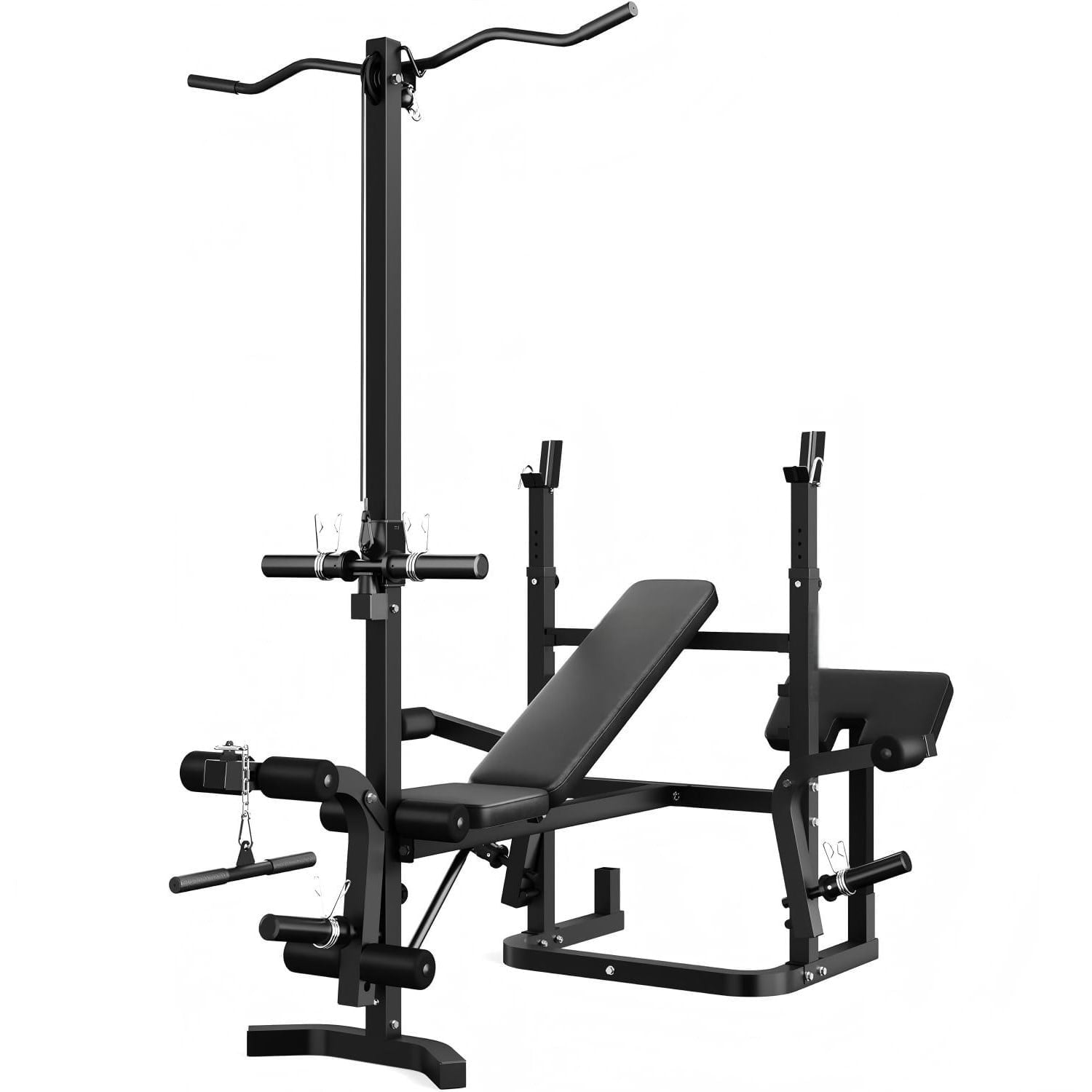 9-in-1 Olympic Weight Bench, 900LBS Capacity Adjustable Bench Press with Leg Extension, Preacher Curl & Lat Pulldown, Home Gym Strength Equipment