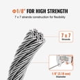 thumbnail image 3 of Cable de acero inoxidable VEVOR 316 de 100 pies con manguitos y delantales, 3 of 9