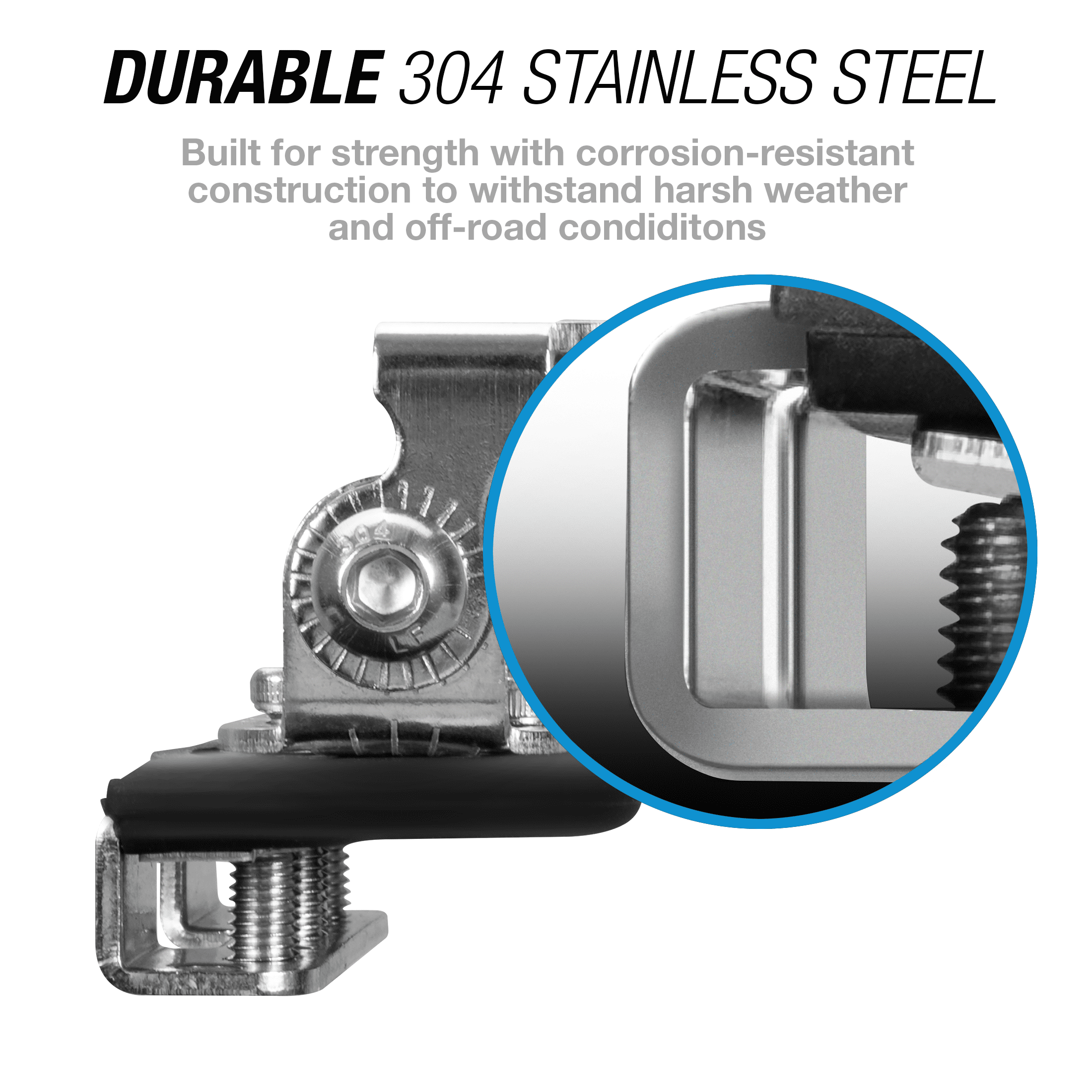 TYPE S Universal Pod Light Hood Mount Kit, Clamp-On No-Drill Brackets, Silver, 2-Pack