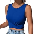 thumbnail image 5 of Ihhxva Women's Slim Fit Cropped Stretchable Crew Neck Twist Front Tank Top S-XL, 5 of 8