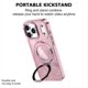 thumbnail image 2 of For iPhone 17 Pro Max Case Glitter Design TPU + PC Kickstand Phone Protector - Transparent, 2 of 5