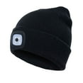 thumbnail image 1 of 1 gorro LED recargable, linterna LED manos libres, gorro iluminado, gorro de punto más cálido (negro), 1 of 5
