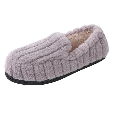 

Oyang House Slippers for Womens Fuzzy Warm Plush Shearling Loafers Slippers Non Slip House Shoes Indoor Outdoor