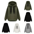 thumbnail image 4 of Baqcunre Women's Clothing, Women's Fleece Drawstrings Hooded Loose Long Sleeve Pullover Sweatshirt Valentines Day Gifts, 1Pc Sweater White M, 4 of 4