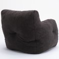 thumbnail image 4 of Soft Tufted Foam Bean Bag Chair, Fluffy Lazy Sofa with Teddy Fabric, Stuffed Reading Chair, Lounge Chair for Bedroom, Living Room, Apartment, Dark Gray, 4 of 8