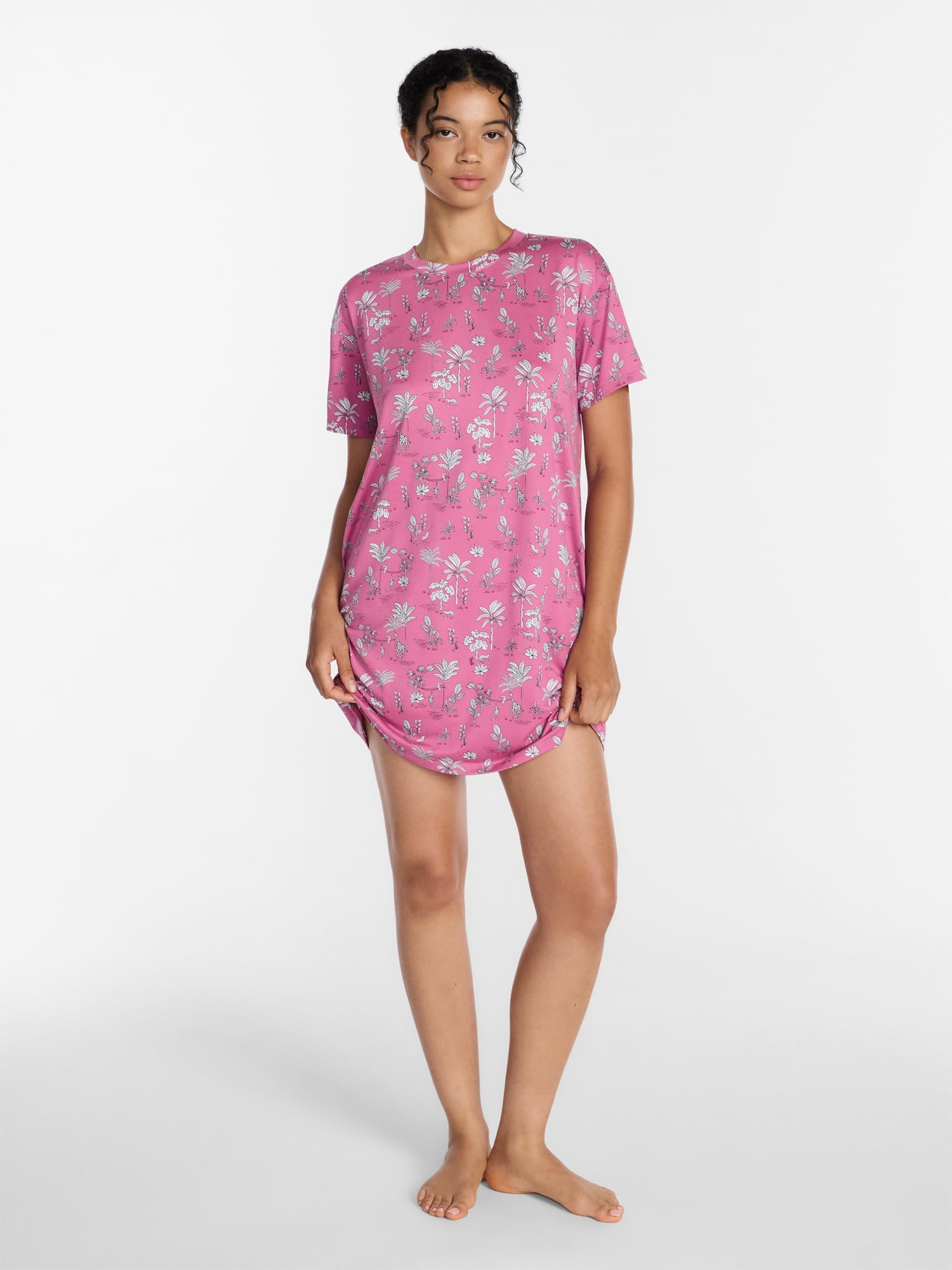 Joyspun Women's Dreamy Soft Collection Short Sleeve Sleepshirt, Sizes S/M to 2X/3X