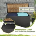 thumbnail image 6 of Gymax 134 Gallon Patio Wicker Storage Deck Box w/ Solid Acacia Wood Backyard, 6 of 10