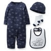 Carters Baby Clothing Outfit Boys 4pc Layette Set Navy Blue Elephants