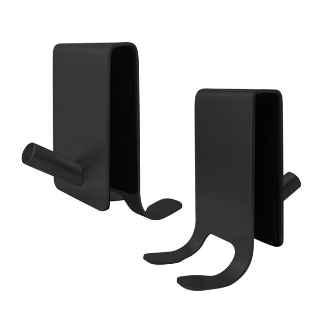 Negro 2 uds gancho para toalla de ducha sin perforación ganchos para puerta de baño de acero inoxidable aptos para vidrio de 4-10mm de espesor