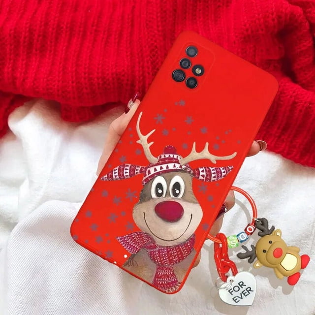Christmas Reindeer Santa Claus Key Chain Case For iPhone 15 Pro Max 15 Pro For iPhone 15 Plus Hat Tree Snowman Tpu Cover