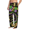 thumbnail image 2 of Uemuo Mardi Gras3 Pattern Men's Wide Leg Palazzo Lounge Pants with Pockets Light Weight Loose Comfy Casual Pajama Pants-X-Large, 2 of 9
