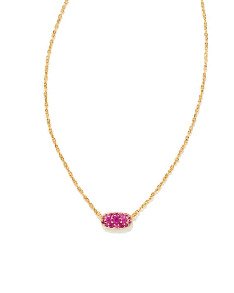 Kendra Scott Grayson Gold Crystal Pendant Necklace in Ruby Crystal ...