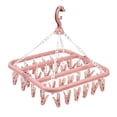 thumbnail image 3 of Tendedero plegable con pinza para ropa, 32 pinzas, gancho para secar ropa interior Clavija rosa 32, 3 of 9