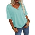 thumbnail image 4 of Sherrylily Women V-Neck Half Sleeves Oversized T Shirt Casual Loose Basic Tops, 4 of 5