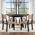 thumbnail image 3 of Steve Silver Aubrey Modern Round Dining Table with Canted Legs, Black, 3 of 6