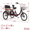 thumbnail image 3 of Akaber Adult Tricycle, 20 Inch 3-Wheel Bikes, Low Step-Through Trike for Adults with Seat, Front and Rear Baskets for Women, Seniors, Men, Easy Assembly Video Guide, 3 of 8