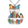 thumbnail image 3 of Cat Necklace with Books Book Themed Cat Necklace, 3 of 5