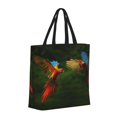 thumbnail image 2 of Naloa Hybrid Parrot in the Forest Tote Bag for Women, Foldable Tote Bag With Zipper, Large Shoulder Bag, Top Handle Handbag for Travel, Work, Shopping, 2 of 9