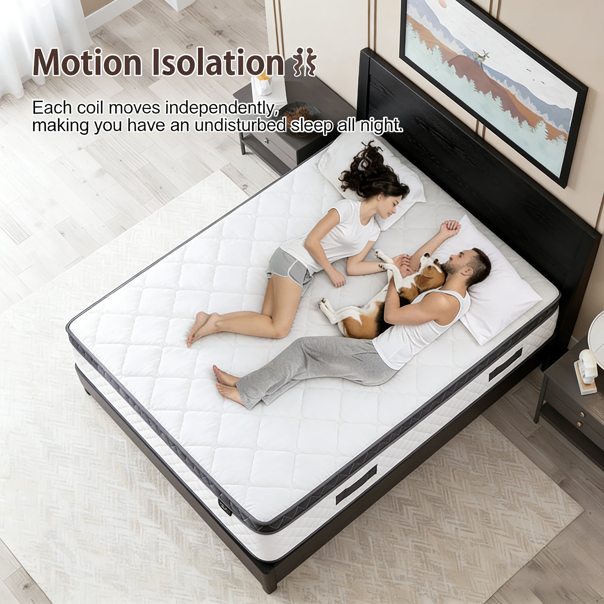 Bezzze 10 inch Twin Hybrid Mattress, Pocket Spring Memory Foam Supportive Sleep, Medium Firm, CertiPUR-US Certified Mattress in a Box