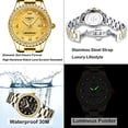 thumbnail image 4 of Watches for Couples Diamond Luxury Men and Women His and Hers Pair Watch Set Husband Wife Valentines Matching Wrist Watch Wedding Gifts Day Date Waterproof Quartz Analog, 4 of 6