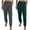 Green, variant on successthop Straight Leg Sweatpants for Women 2 Pack Fleece Pants with Pockets Solid Elastic Sportpants Trousers