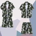 thumbnail image 2 of IROINNID Men's Hawaiian Tropical Print Button Down Shirt and Drawstring Shorts Set with Turndown Collar Pockets for Summer Beach Vacation Wear, 2 of 5
