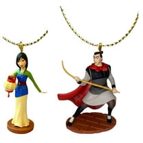 Princess Mulan Lantern & Li Shang PVC Ornament Figure Figurine Dangler Charm 3”