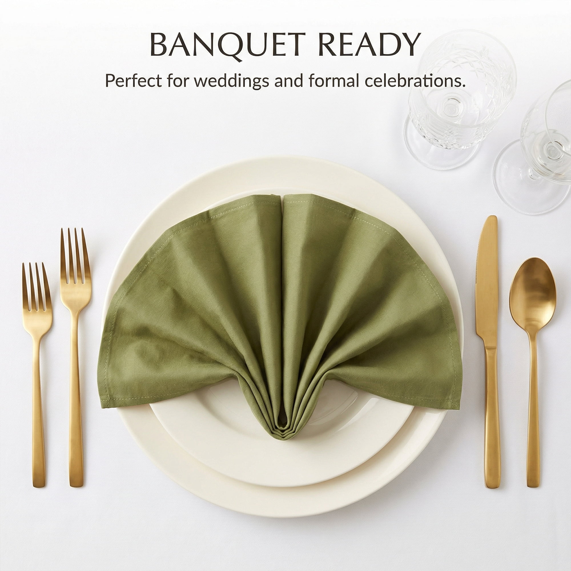 Unique Bargains 12Pcs Cotton Washable Reusable Events Cloth Napkins Grass Green 16x16inch
