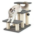thumbnail image 1 of Gymax 2-in-1 Cat Tree Tower Pet Steps w/ Scratching Posts Hanging Toy Ball Perch, 1 of 10