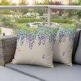 thumbnail image 4 of Spring Wisteria Pillow Covers 2 Pack Watercolor Falling Purple Floral Leaf Butterfly Linen Texture Pillowcase Waterproof Outdoor Throw Pillow Cover for Patio Garden Square Cushion 24”x24”, 4 of 9