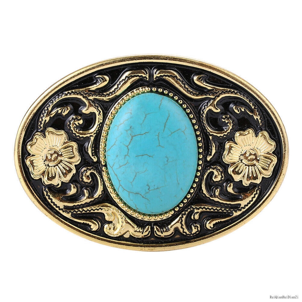 Western Cowboy Turquoise Belt Buckle Metal Alloy Belt Buckle Jeans