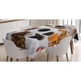 thumbnail image 1 of Ambesonne Coffee Tablecloth Rectangular Table Cover, Coffee Almonds Cashews, 52"x70", White Black Brown, 1 of 3