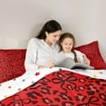 thumbnail image 4 of jejeloiu Abstract Cheetah Pattern 7pcs Bedding Comforter Set,Wild Animal Leopard Queen Bedding Sets,Black Red Queen Sheet Sets For Men Women,Breathable Home Decor Reversible, 4 of 8