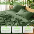 thumbnail image 6 of Sonoro Kate Breathable Bamboo Bed Sheet Set - Deep Pockets - 4 Piece, Queen, Olive Green, 6 of 6