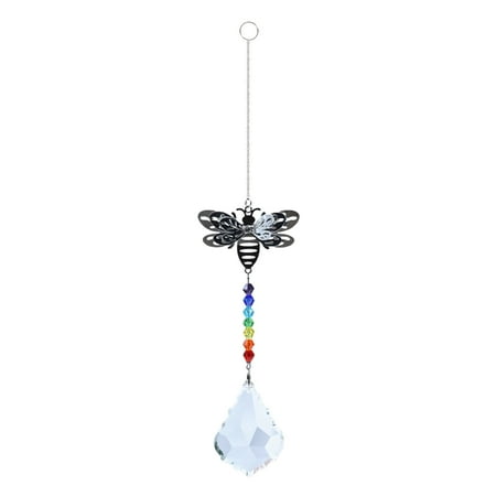 

Yucurem Metal Bee Crystal Colorful Bead Prism Pendant Hanging Light Catcher (B)