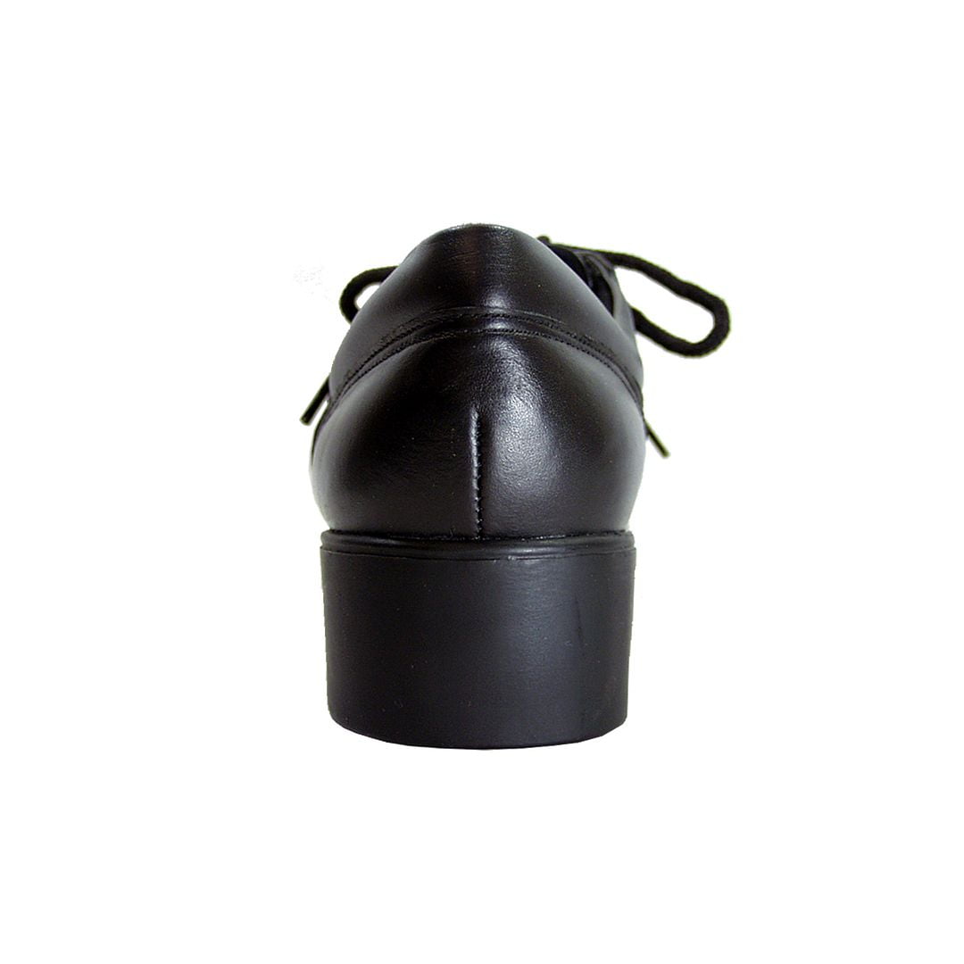 24 HOUR COMFORT Cherie Women's Wide Width Leather Lace-Up Oxford Shoes BLACK 5.5