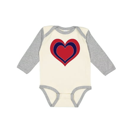 

Inktastic 4th of July Holiday USA Heart Gift Baby Girl Long Sleeve Bodysuit