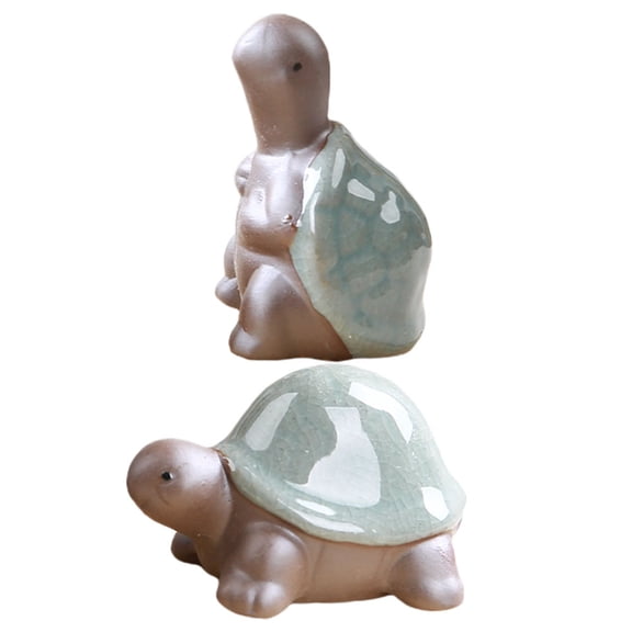 REOFLYUP Ceramic Turtle Figurine Grey Stylish Zen Ornament for Tea Tray Decor