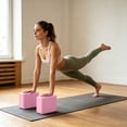 thumbnail image 3 of High Density Dual Color EVA Yoga Block, Wear Resistant Non-slip Foam Auxiliary Brick, Fitness Helper for Dancing Leg Stretching Body Shaping Home Sports Daily Training Use, Pink, 3 of 8