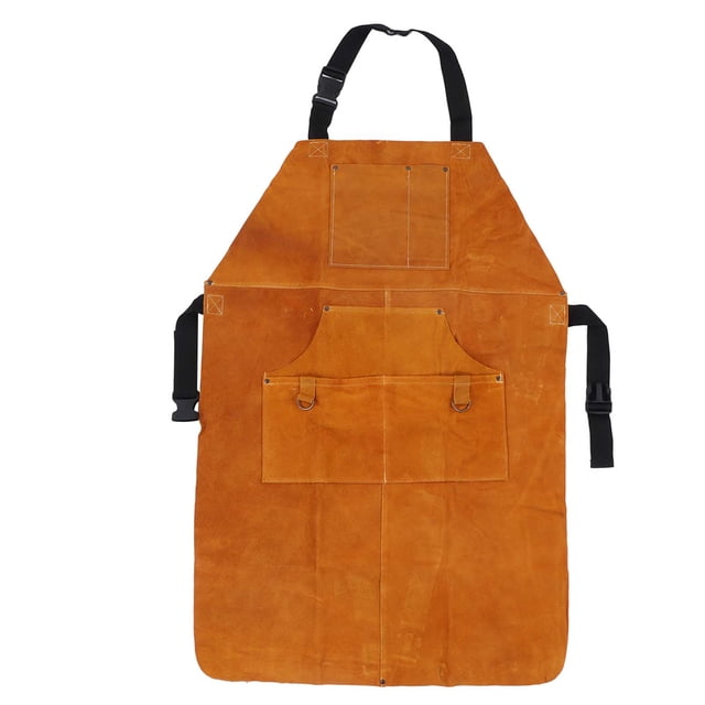Delantal protector de piel de vaca para soldadura, delantal resistente al fuego para electricista con bolsillo para taller